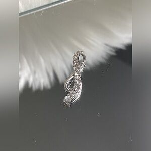 925 Sterling Silver CZ Pave Infinity Drop Pendant